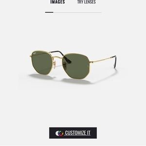 Hexagonal Legend Gold Ray-Bans sun glasses